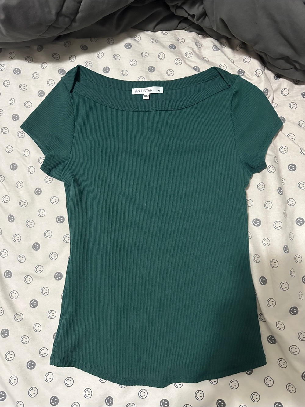 T.J.Maxx Teal Ribbed Short Sleeve Top